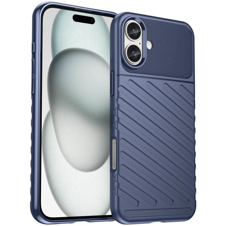 Захисний чохол Deexe Thunder Series для Apple iPhone 16 Plus - Blue: фото 1 з 8