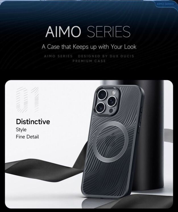 Защитный чехол DUX DUCIS Aimo Series Magnetic (FP) для Apple iPhone 16 Pro - Black: фото 11 из 14