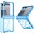 Защитный чехол GKK Airbag Clear Case для Samsung Galaxy Flip 8 - Transparent Blue: фото 1 из 8