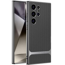 Защитный чехол GKK Woven Pattern для Samsung Galaxy S24 Ultra (S928) - Grey: фото 1 из 10