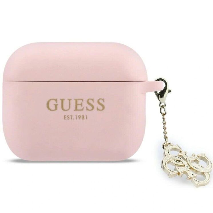 Защитный чехол Guess Silicone 4G Charm для AirPods Pro 3 (GUAP3LECG4P) - Pink: фото 1 из 4