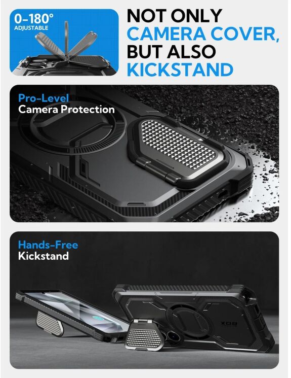 Захисний чохол i-Blason Armorbox Mag by Supcase для Samsung Galaxy S25 Ultra (S938) 843439156524 - Black: фото 7 з 12