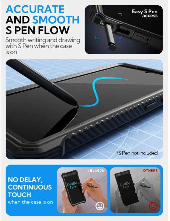 Захисний чохол i-Blason Armorbox Mag by Supcase для Samsung Galaxy S25 Ultra (S938) 843439156524 - Black: фото 10 з 12