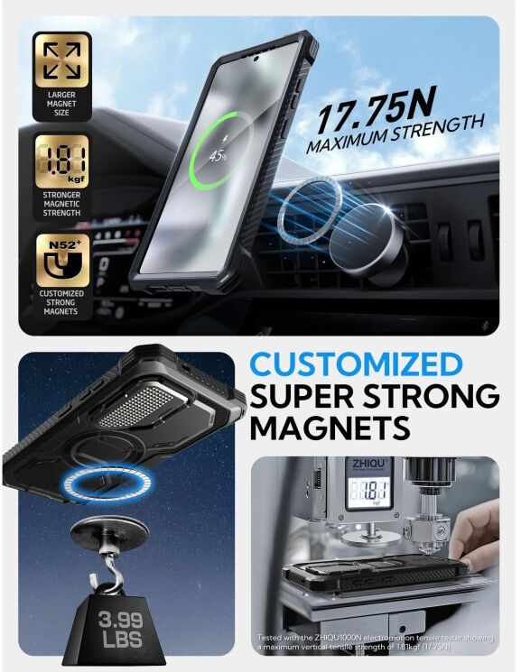 Захисний чохол i-Blason Armorbox Mag by Supcase для Samsung Galaxy S25 Ultra (S938) 843439156524 - Black: фото 8 з 12
