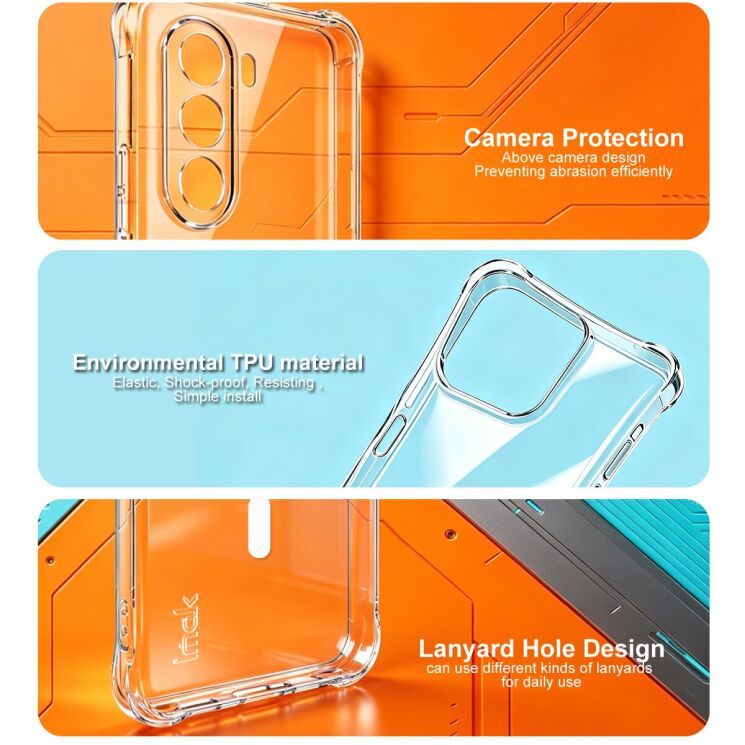 Защитный чехол IMAK Space Shield MagSafe для OnePlus Nord CE6 Lite - Transparent: фото 8 из 10
