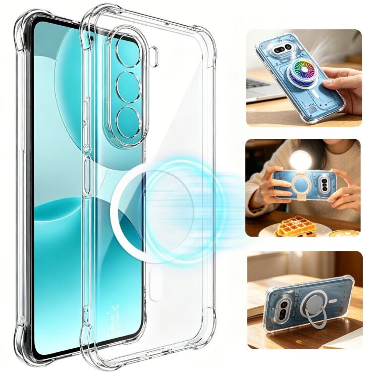 Защитный чехол IMAK Space Shield MagSafe для OnePlus Nord CE6 Lite - Transparent: фото 4 из 10
