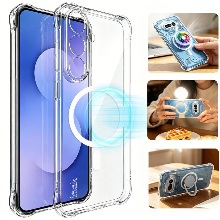 Защитный чехол IMAK Space Shield MagSafe для Samsung Galaxy S26 FE - Transparent: фото 4 из 10
