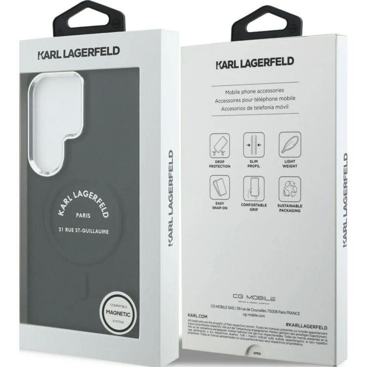 Защитный чехол Karl Lagerfeld Embossed Ring RSG Logo MagSafe для Samsung Galaxy S26 Ultra (S948) KLHMS26LPSKRSGEK - Black: фото 7 из 8