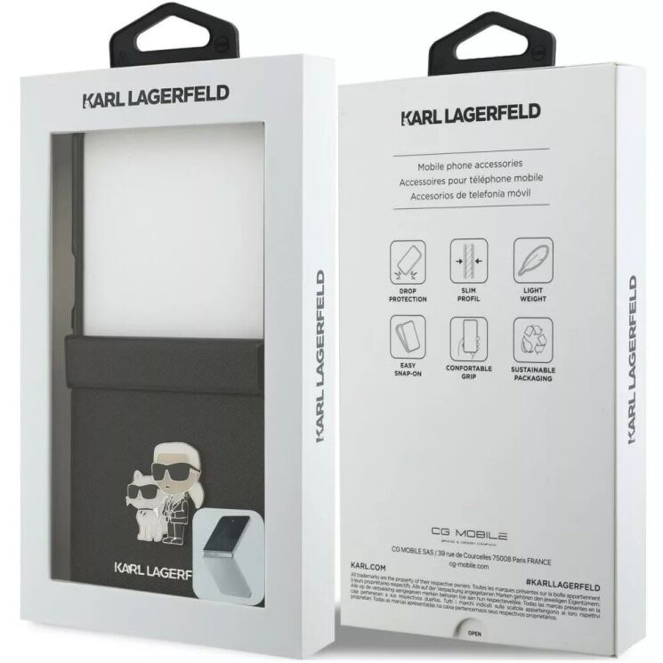 Защитный чехол Karl Lagerfeld Karl&Choupette Saffiano Pins для Samsung Galaxy Flip 8 (KLHCZF8SAPKCNPK) - Black (423574B) Защитный чехол Karl Lagerfeld Karl&Choupette Saffiano Pins для Samsung Galaxy Flip 8 (KLHCZF8SAPKCNPK) - Black: фото 7 из 7