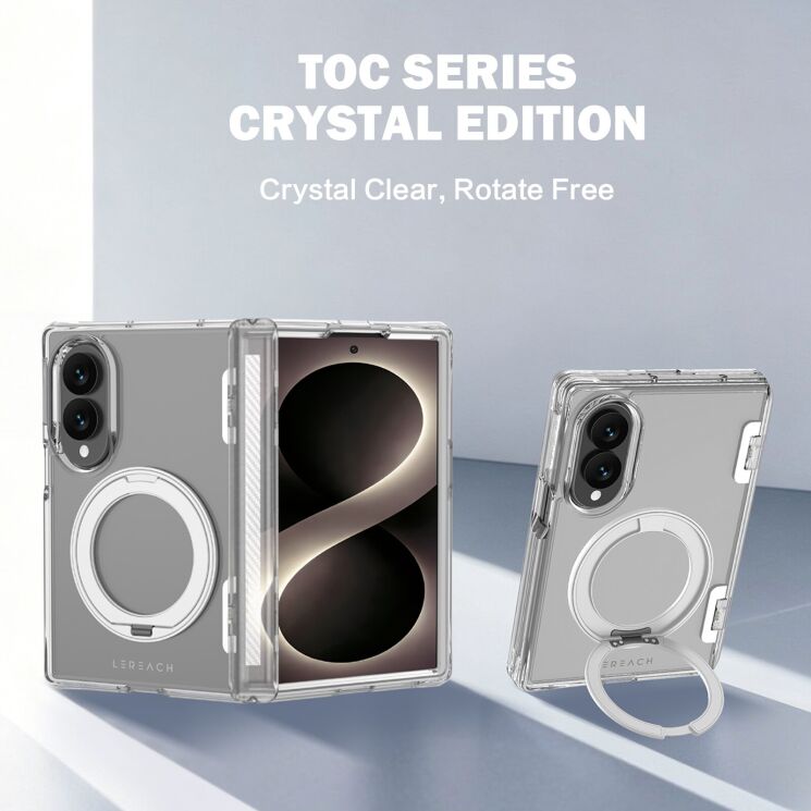 Защитный чехол LEREACH TOC Crystal Ring для Samsung Galaxy Fold 8 - Transparent: фото 7 из 14