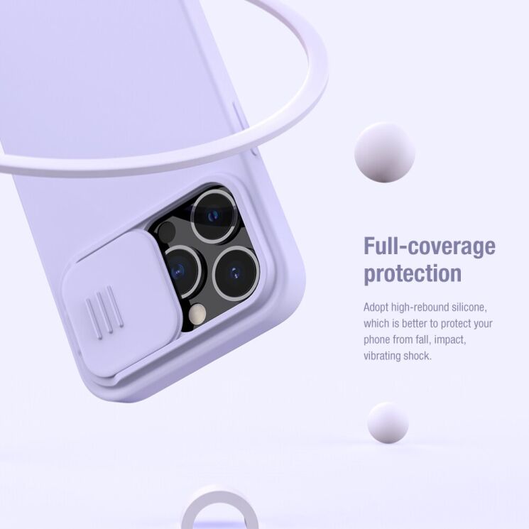 Захисний чохол NILLKIN CamShield Silky Silicone Case для  Apple iPhone 13 Pro - Blue: фото 11 з 15