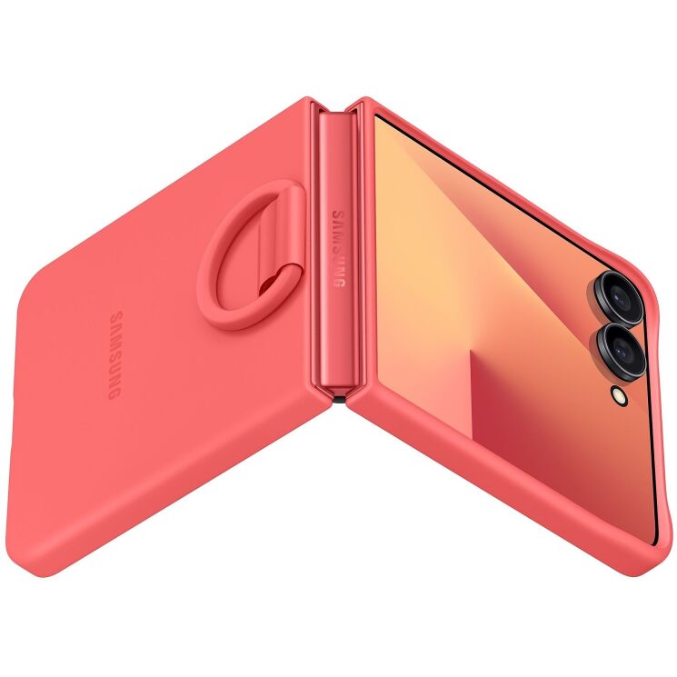 Защитный чехол Ring Case (Silicone) для Samsung Galaxy Flip 7 (EF-PF766TREGUA) - Red: фото 4 из 6