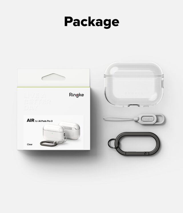 Защитный чехол Ringke Air (FH) для AirPods Pro 3 (8800293859345) - Clear: фото 10 из 11