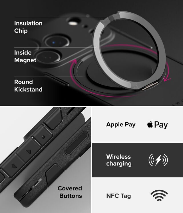 Защитный чехол Ringke Alles для iPhone 17 Pro (8800328811232) - Gun Metal: фото 9 из 12