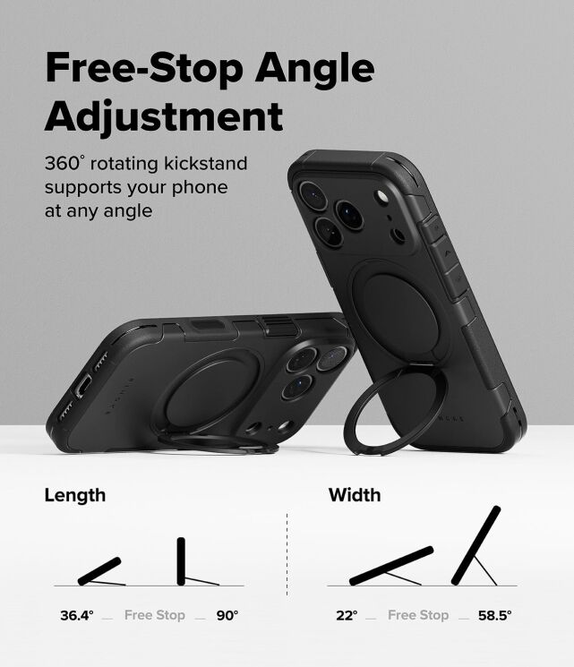 Защитный чехол Ringke Alles для iPhone 17 Pro (8800328811232) - Gun Metal: фото 7 из 12