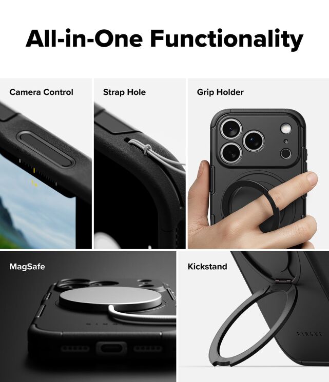 Защитный чехол Ringke Alles для iPhone 17 Pro (8800328811232) - Gun Metal: фото 4 из 12
