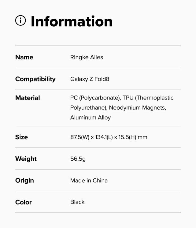 Защитный чехол Ringke Alles Magnetic для Samsung Galaxy Fold 8 (8800380460553) - Black: фото 24 из 24