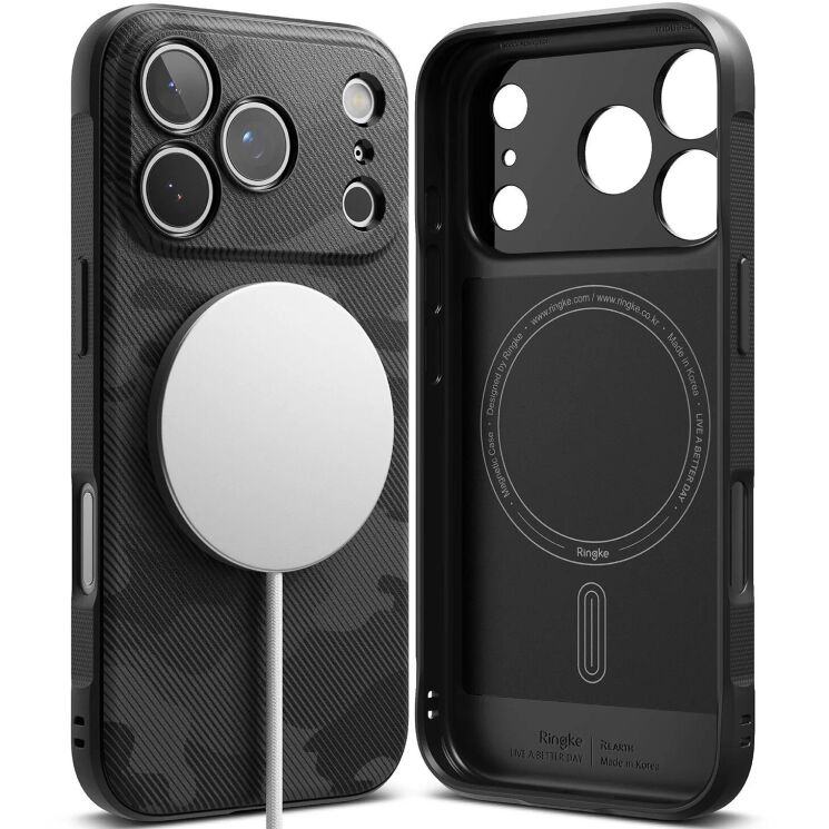 Защитный чехол Ringke Onyx Magnetic (FP) для iPhone 17 Pro (8800328811102) - Camo Black: фото 1 из 14