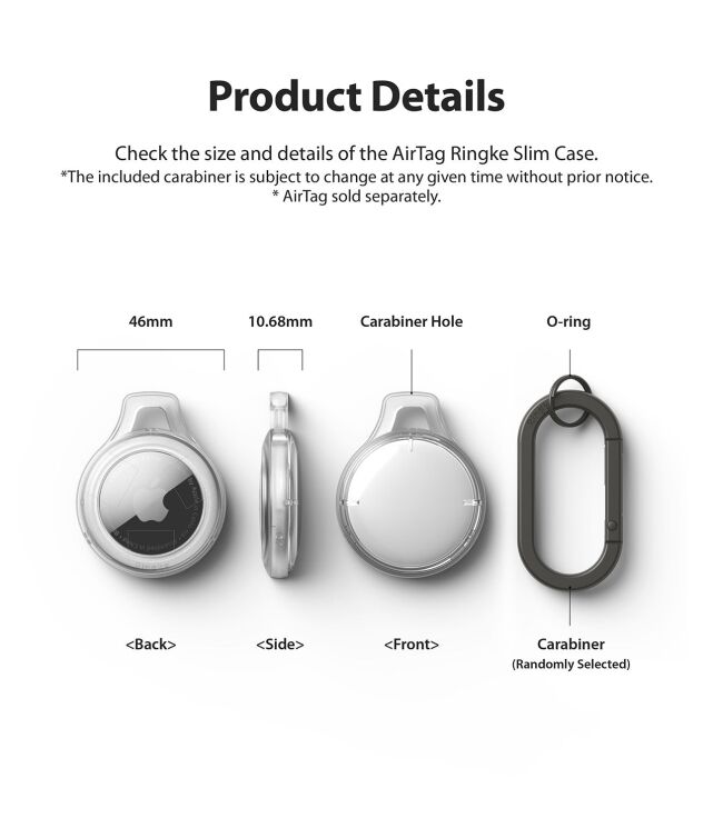 Защитный чехол Ringke Slim (FA) для Apple AirTag (8809818840332) - Smoke Black (274031SB) Защитный чехол Ringke Slim (FA) для Apple AirTag (8809818840332) - Smoke Black: фото 10 из 14