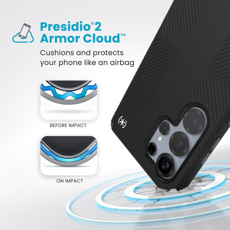Захисний чохол Speck Presidio2 Grip Magnet для Samsung Galaxy S25 Ultra (S938) 150890-3205 - Black: фото 6 з 10