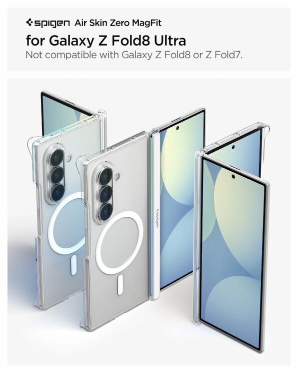 Защитный чехол Spigen AirSkin Zero (MagFit) для Samsung Galaxy Fold 8 Ultra (ACS11495) - Clear (424074C) Защитный чехол Spigen AirSkin Zero (MagFit) для Samsung Galaxy Fold 8 Ultra (ACS11495) - Clear: фото 7 из 13