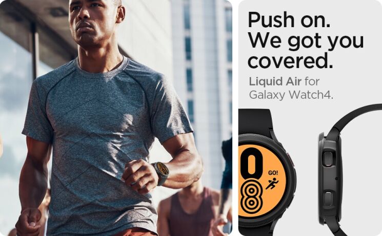 Защитный чехол Spigen (SGP) Liquid Air Case для Samsung Galaxy Watch 4 / 5 (40mm) - Matte Black: фото 10 из 16