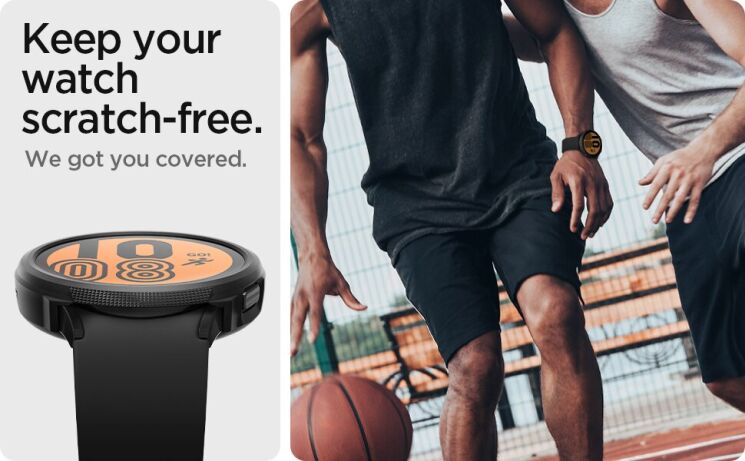 Защитный чехол Spigen (SGP) Liquid Air Case для Samsung Galaxy Watch 4 / 5 (40mm) - Matte Black: фото 13 из 16