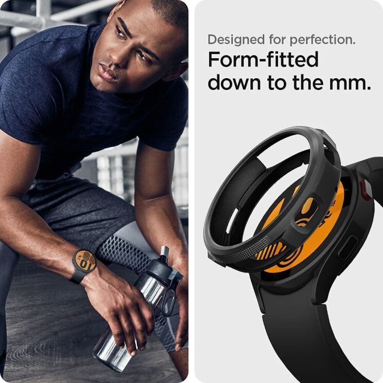 Защитный чехол Spigen (SGP) Liquid Air Case для Samsung Galaxy Watch 4 / 5 (40mm) - Matte Black: фото 12 из 16