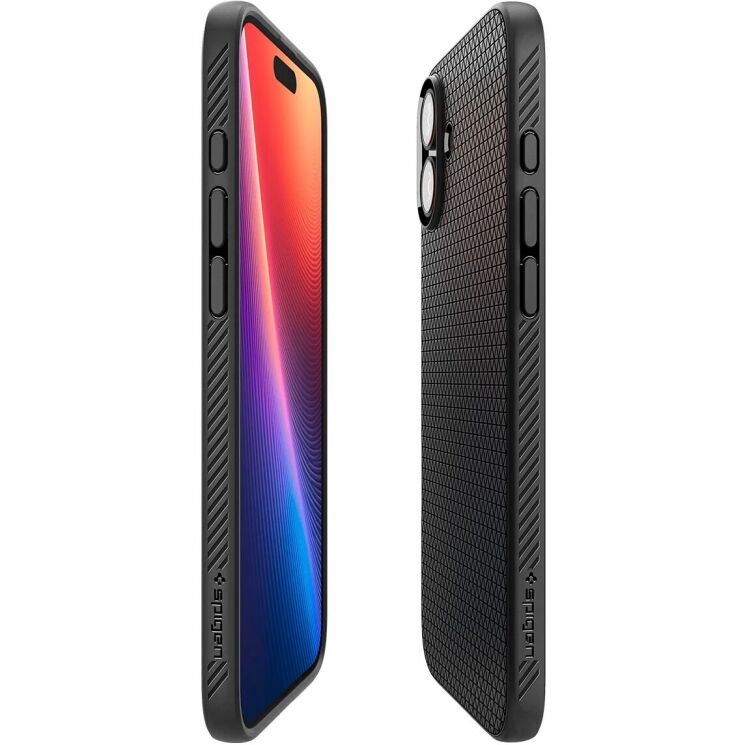 Защитный чехол Spigen (SGP) Liquid Air для Apple iPhone 16 Plus - Matte Black: фото 4 из 17
