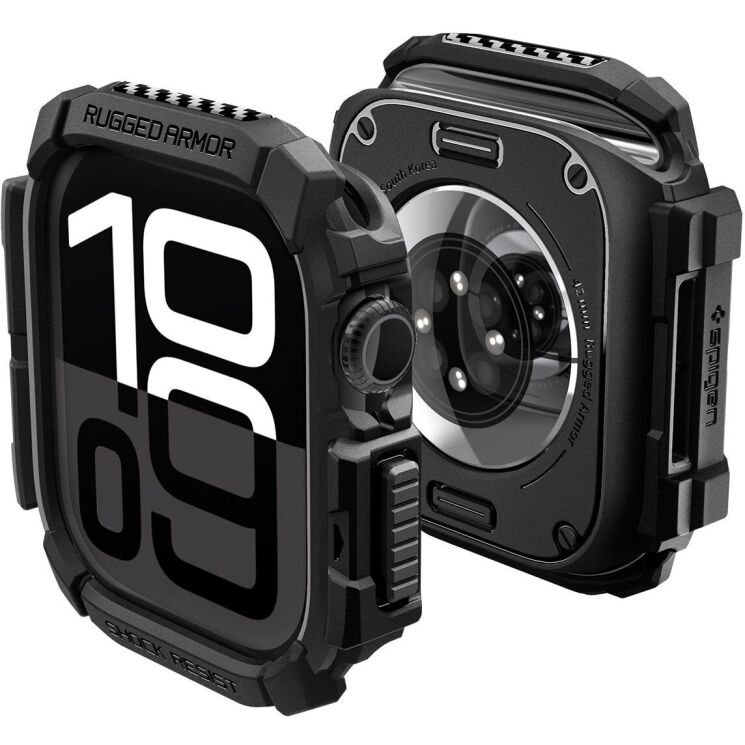 Защитный чехол Spigen (SGP) Rugged Armor (FW) для Apple Watch 10 42 mm - Black: фото 3 из 15