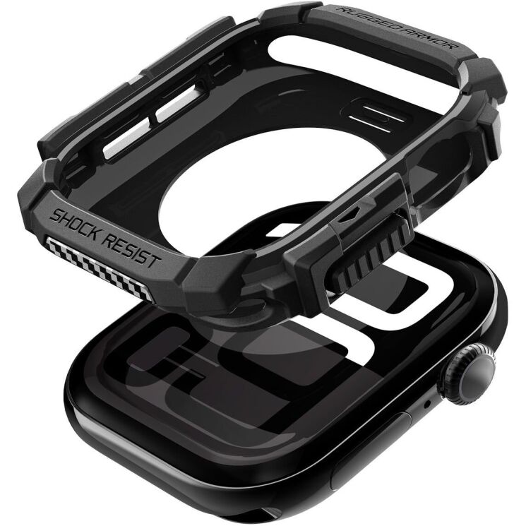 Защитный чехол Spigen (SGP) Rugged Armor (FW) для Apple Watch 10 42 mm - Black: фото 2 из 15
