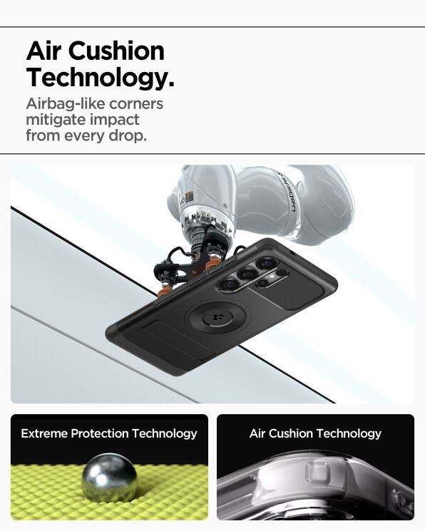 Захисний чохол Spigen (SGP) Slim Armor (MagFit) для Samsung Galaxy S25 Ultra (S938) ACS08909 - Black: фото 14 з 16