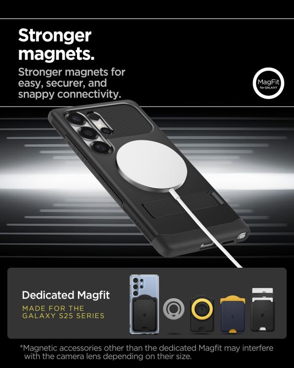 Захисний чохол Spigen (SGP) Slim Armor (MagFit) для Samsung Galaxy S25 Ultra (S938) ACS08909 - Black: фото 15 з 16