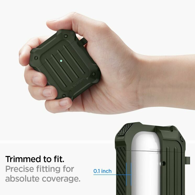 Защитный чехол Spigen (SGP) Tough Armor для Apple AirPods 1 / 2 - Military Green: фото 13 из 14