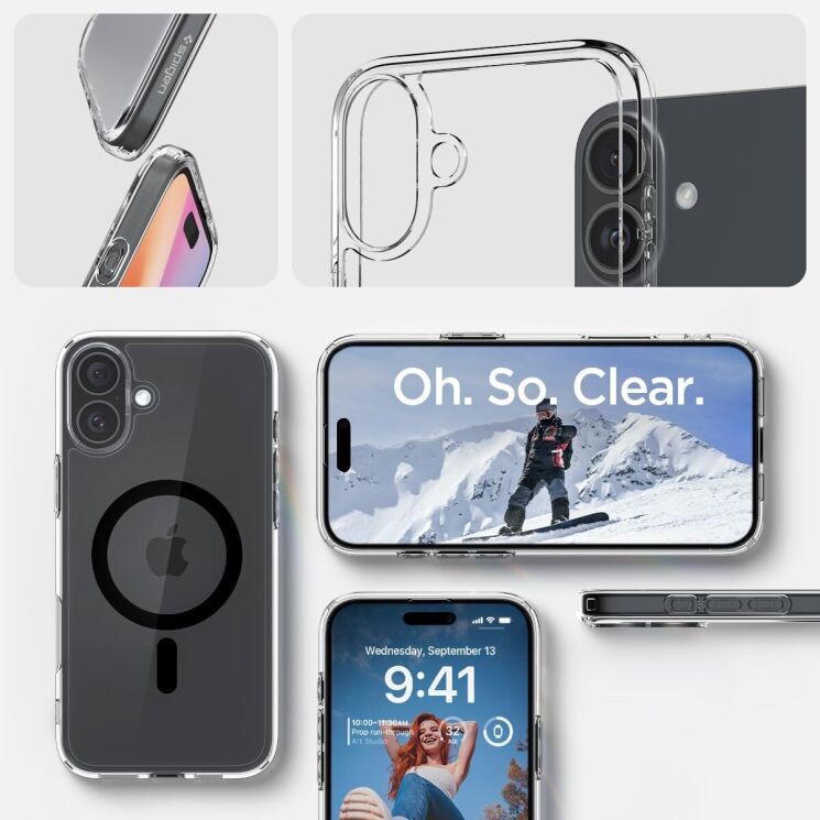 Защитный чехол Spigen (SGP) Ultra Hybrid (MagFit) для Apple iPhone 16 (ACS08210) - Digital Camo: фото 13 из 13