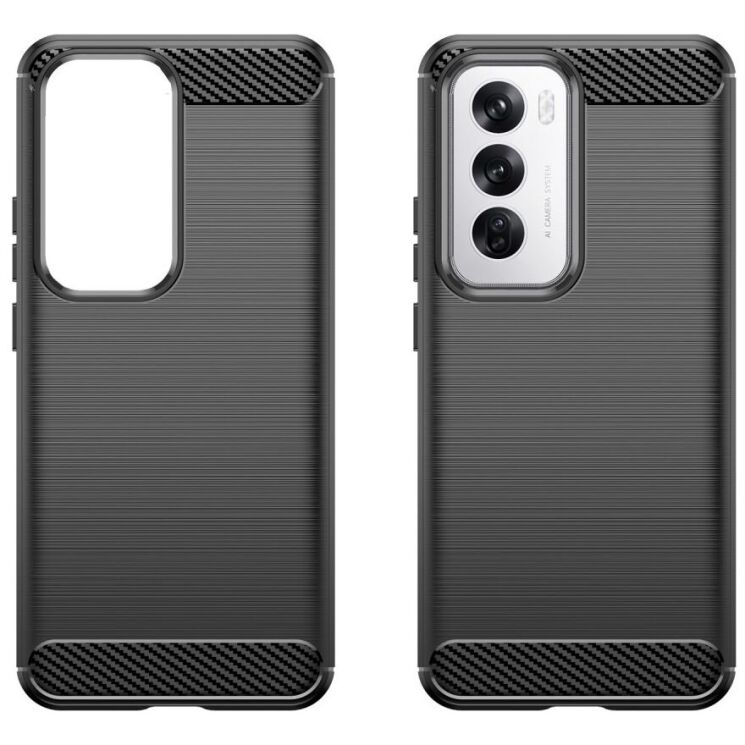 Защитный чехол UniCase Carbon для OPPO Reno 12 - Black: фото 2 из 8