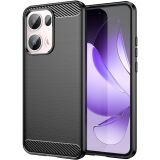 Силиконовый (TPU) чехол UniCase Carbon для OPPO Reno 13 Pro 5G - Black: фото 1 из 8