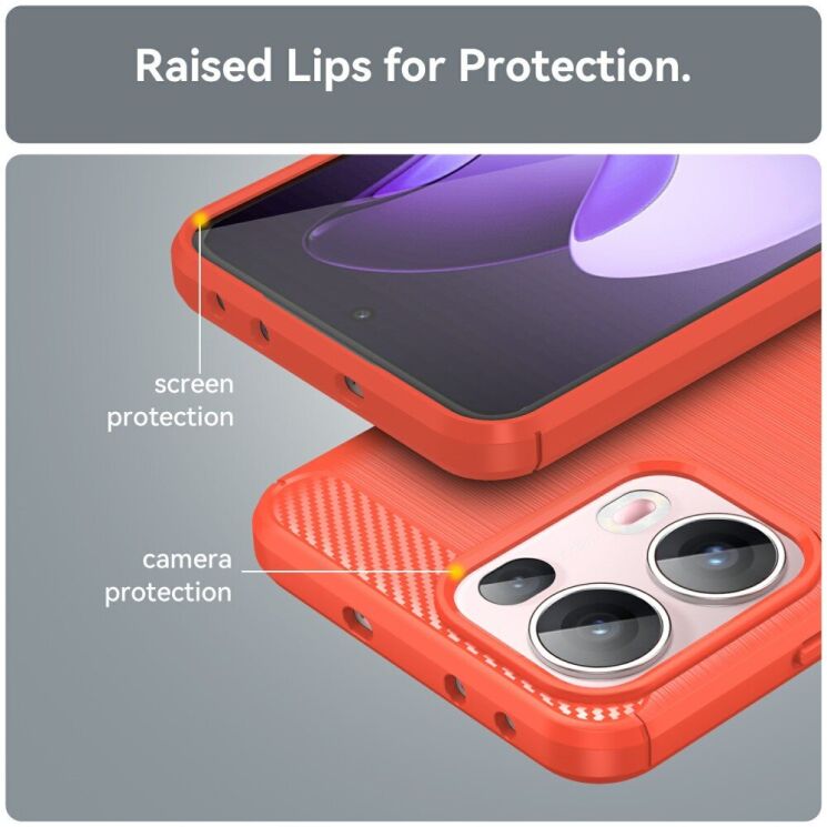 Захисний чохол UniCase Carbon для OPPO Reno 13 Pro 5G - Blue: фото 6 з 8
