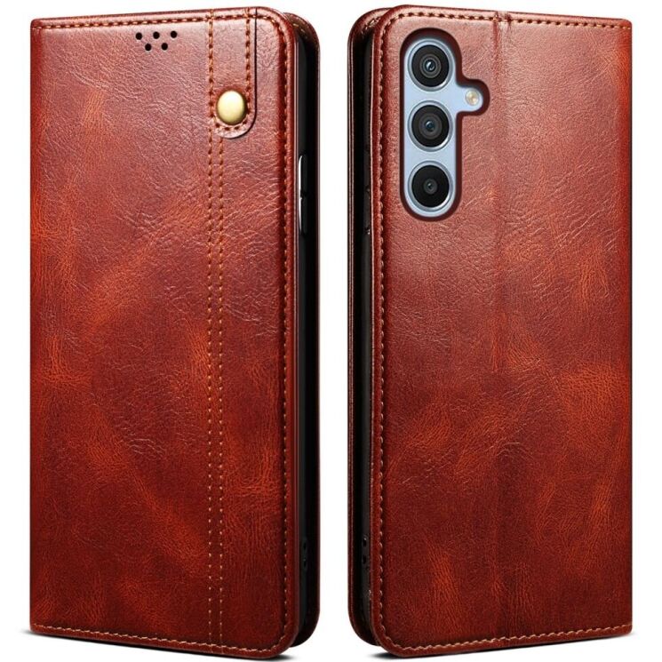 Защитный чехол UniCase Leather Wallet для Samsung Galaxy S25 Plus (S936) - Brown: фото 1 из 7