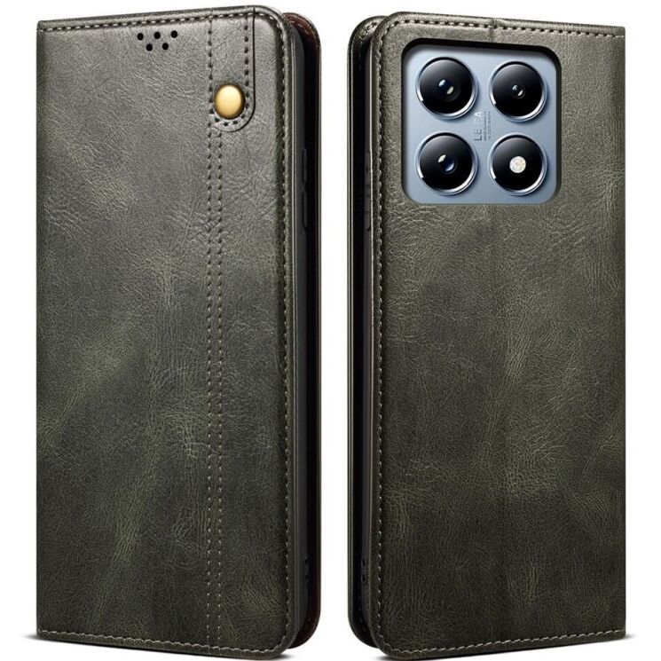 Защитный чехол UniCase Leather Wallet для Xiaomi 14T Pro - Green: фото 1 из 6