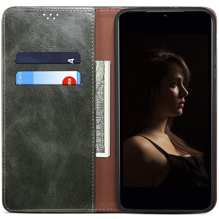 Защитный чехол UniCase Leather Wallet для Xiaomi Redmi Note 14 Pro Plus - Green: фото 6 из 7