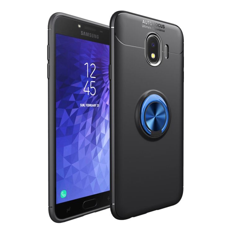 Защитный чехол UniCase Magnetic Ring для Samsung Galaxy J4 2018 (J400) - Black / Blue: фото 1 из 12