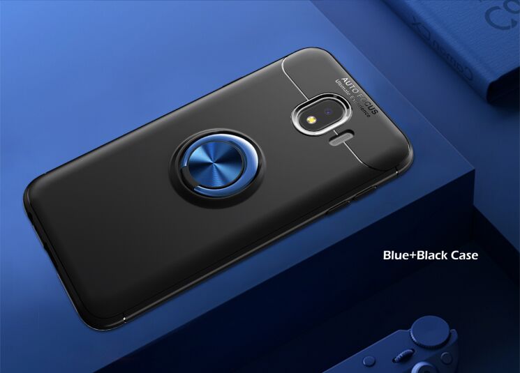 Защитный чехол UniCase Magnetic Ring для Samsung Galaxy J4 2018 (J400) - Black / Blue: фото 2 из 12