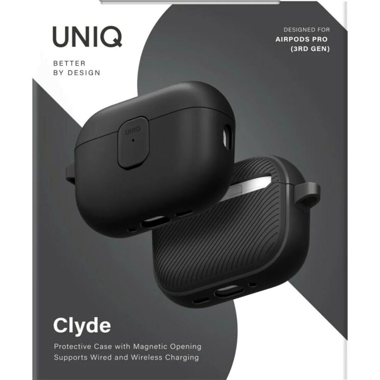 Защитный чехол UNIQ Clyde для AirPods Pro 3 - Black: фото 6 из 8