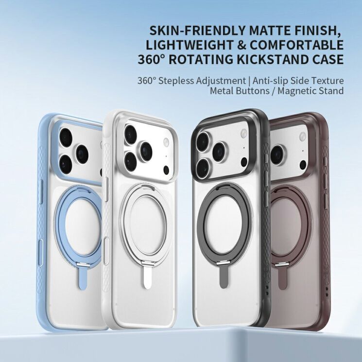 Защитный чехол ZGA Frost Ring Stand для Apple iPhone 18 Pro - Black: фото 2 из 10