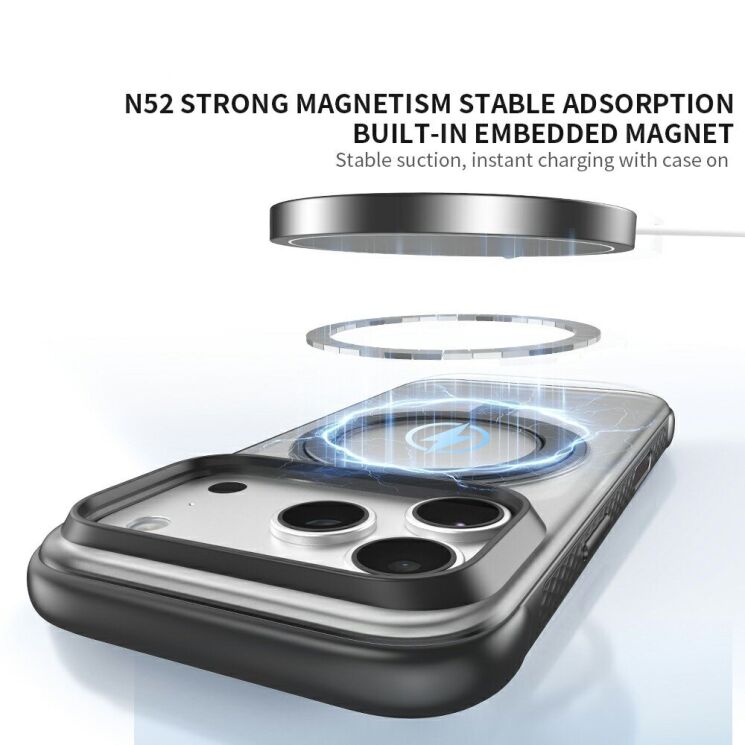 Защитный чехол ZGA Frost Ring Stand для Apple iPhone 18 Pro - Black: фото 4 из 10