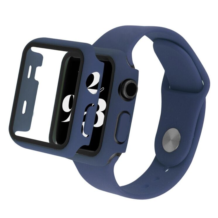Защитный комплект Deexe Protective Kit для Apple Watch 41 mm (7 / 8 / 9 Series) - Dark Blue: фото 1 из 8
