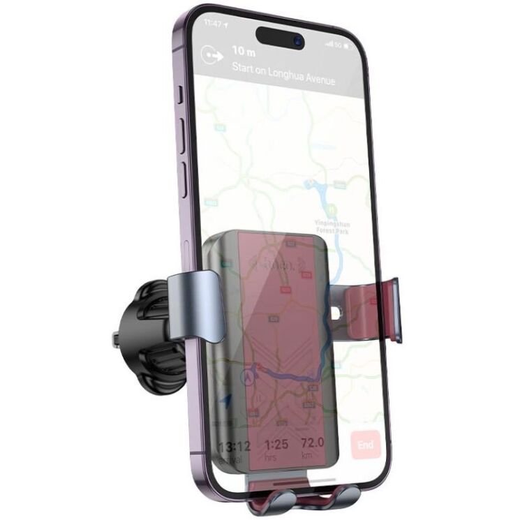 Автомобільний тримач Hoco H70 Gamble Gravity - Black / Red: фото 4 з 7