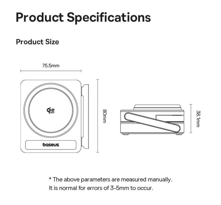 Бездротовий зарядний пристрій Baseus PicoGo AF21 3 in 1 Qi2 35W (E02054) - Cosmic Black: фото 18 з 19