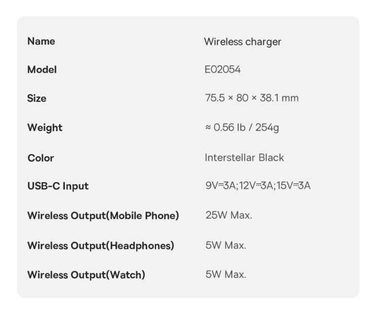 Бездротовий зарядний пристрій Baseus PicoGo AF21 3 in 1 Qi2 35W (E02054) - Cosmic Black: фото 19 з 19